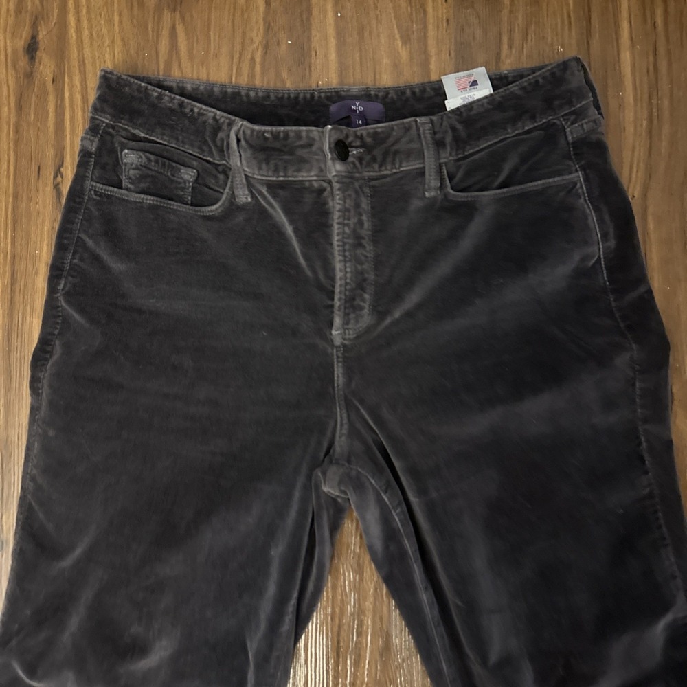NYDJ Velvet Pants Womens 14 Straight Leg Stretch FLAWS